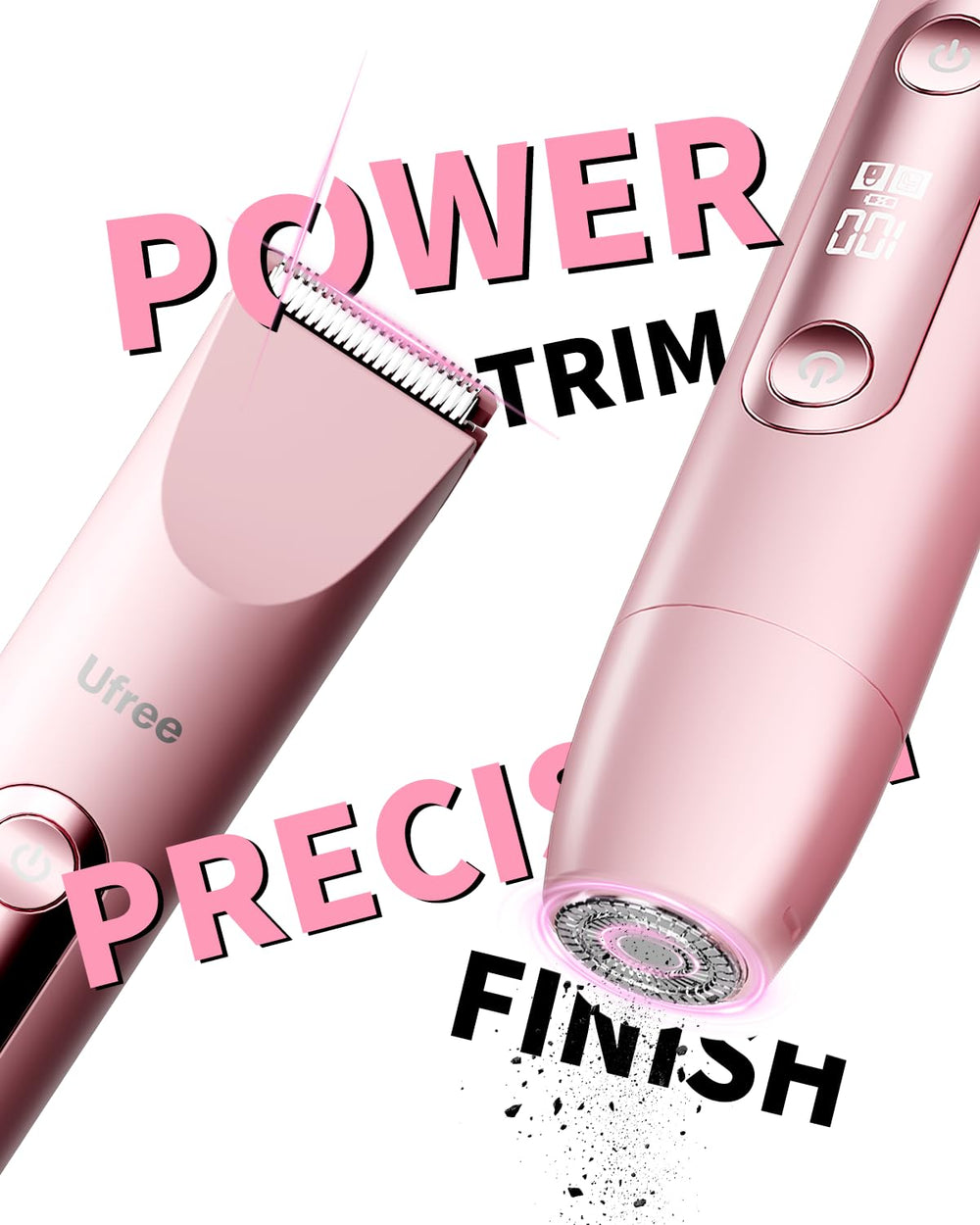 Ufree nose hair attachment optional for quick detail grooming.