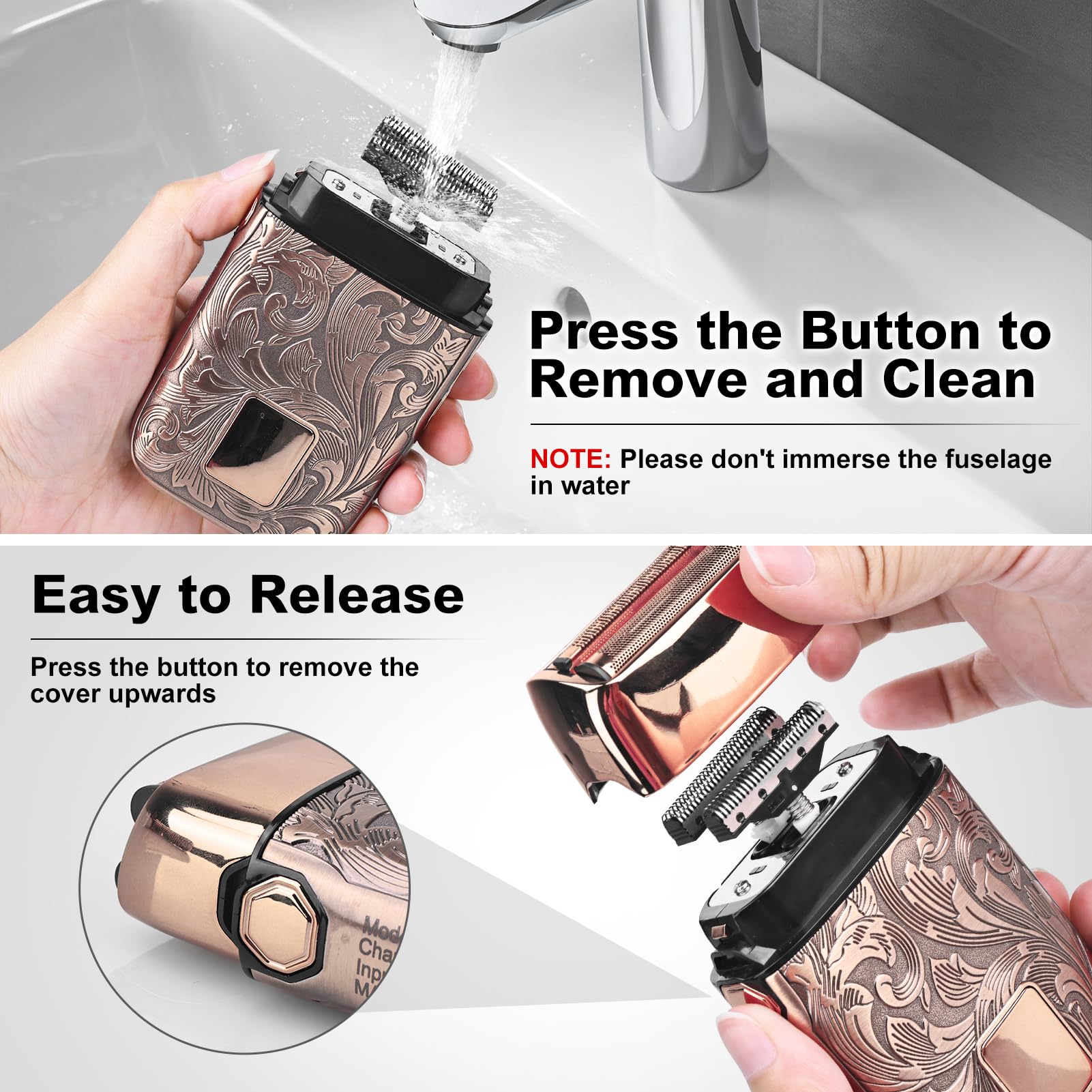 Portable design with built-in battery for cordless grooming on the go