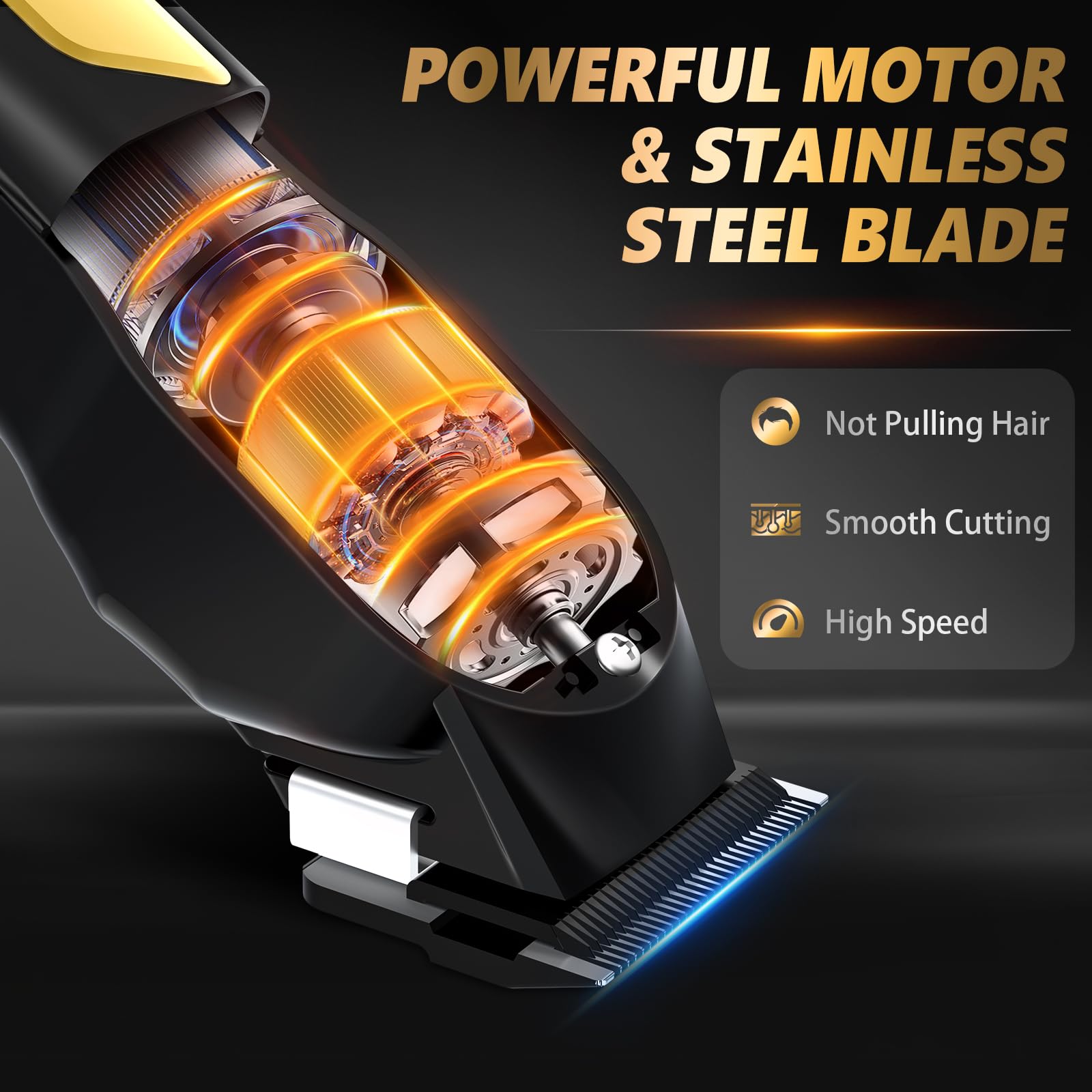 Ufree clippers LCD display shows battery status during grooming.