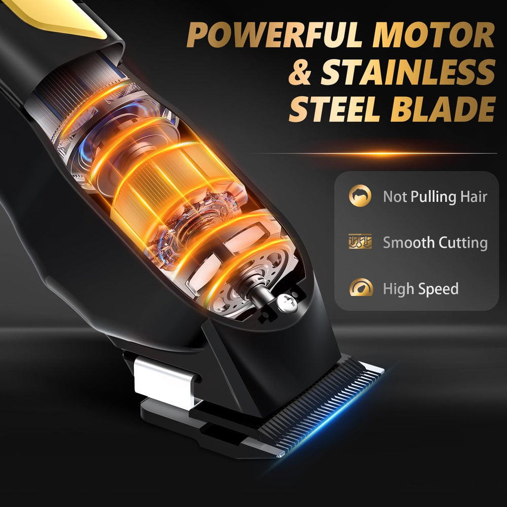 Ufree clippers LCD display shows battery status during grooming.
