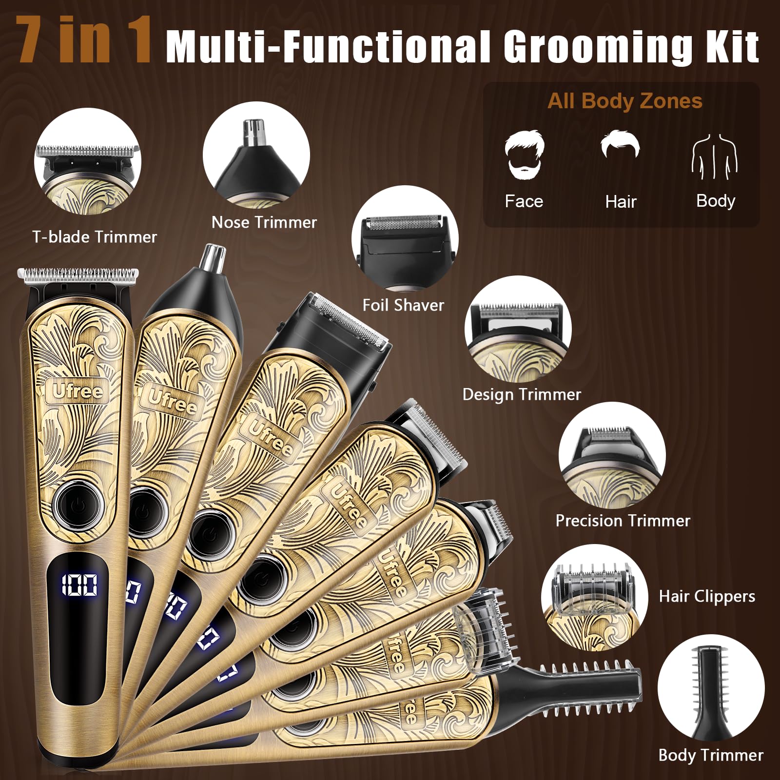 Ufree rechargeable storage base—dockable organization for travel grooming gear.