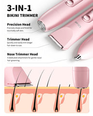 Ufree women's electric razor side trim view for versatile styling.