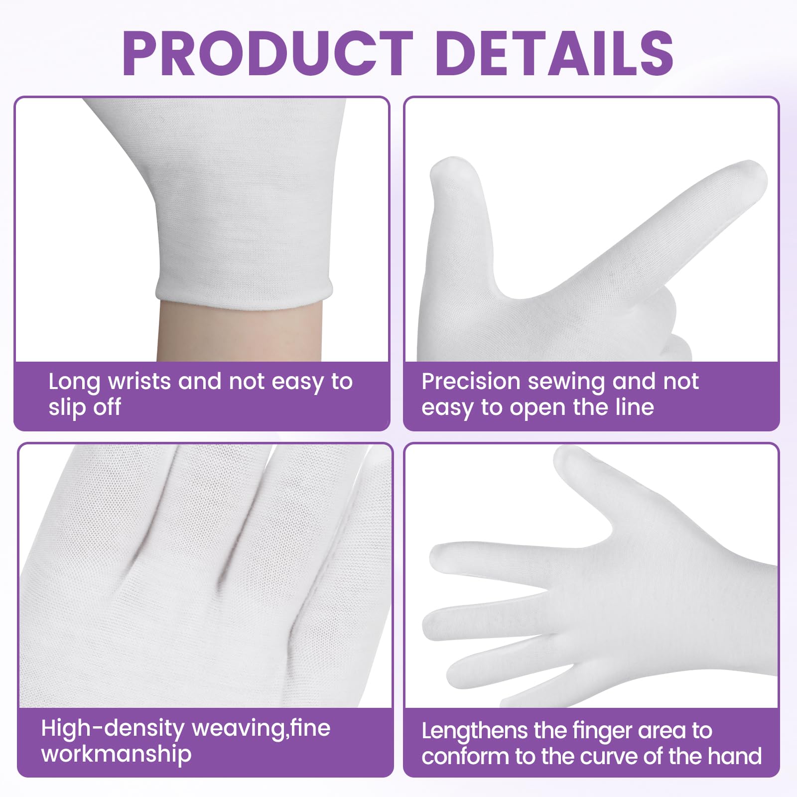 UGODAR guantes de algodón blancos diseño multifuncional para trabajo ligero