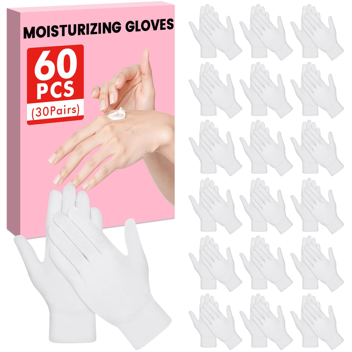 Guantes UGODAR de algodón blancos para dormir retienen crema en manos