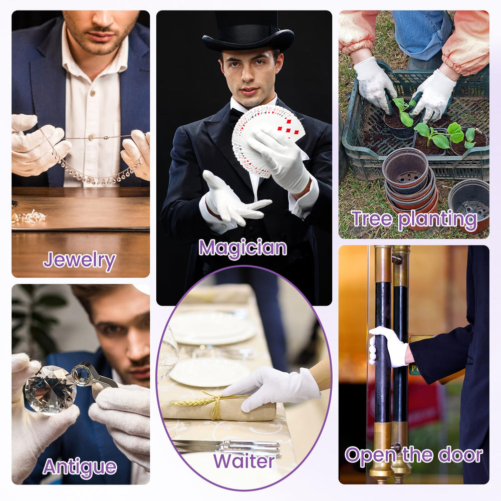 UGODAR guantes de algodón blancos son lavables y reutilizables