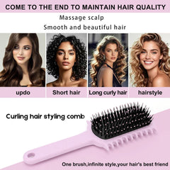 UHACLWS Curly Hair Brush teeth design illustrating even hair distribution