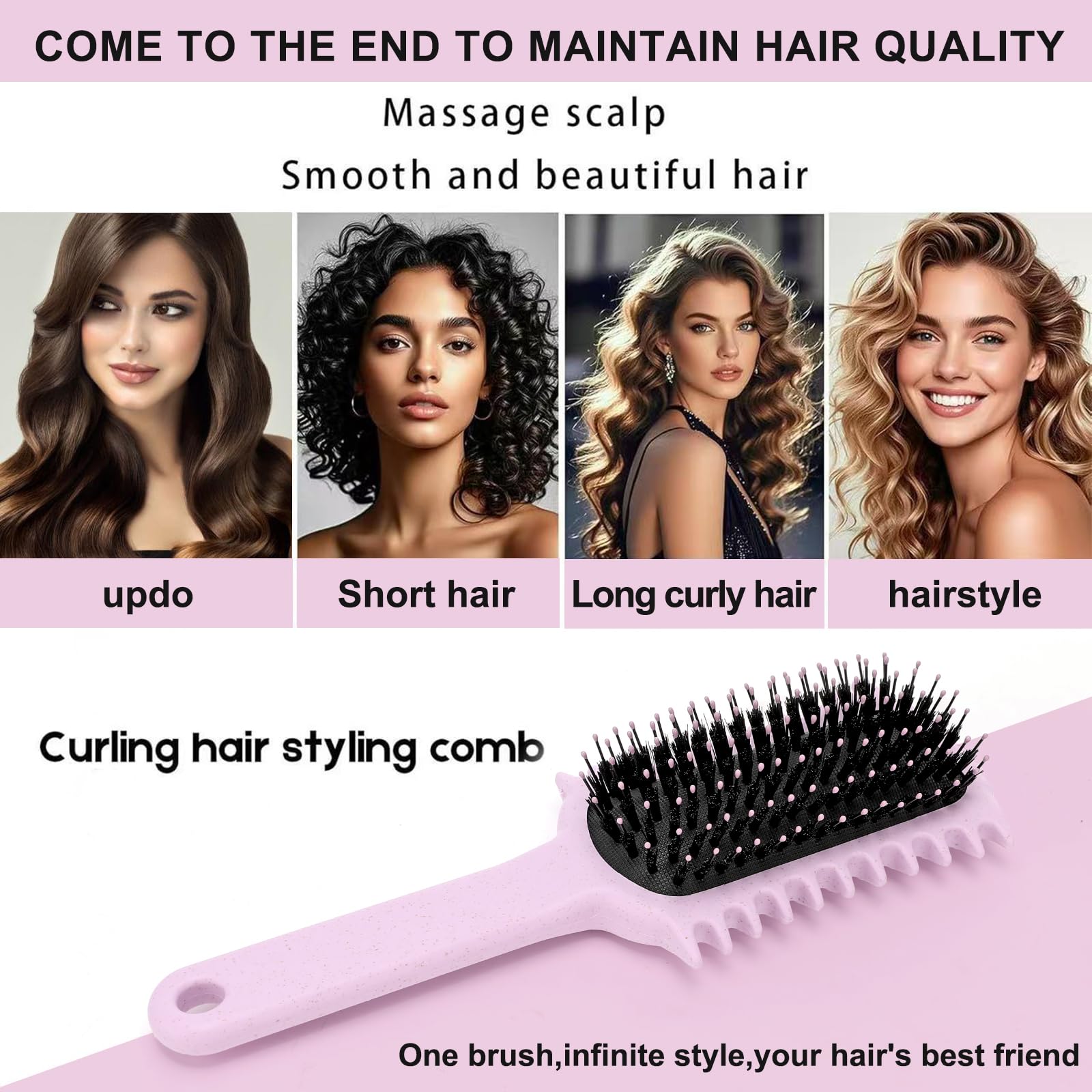 UHACLWS Curly Hair Brush detangling and styling tool for versatile curls