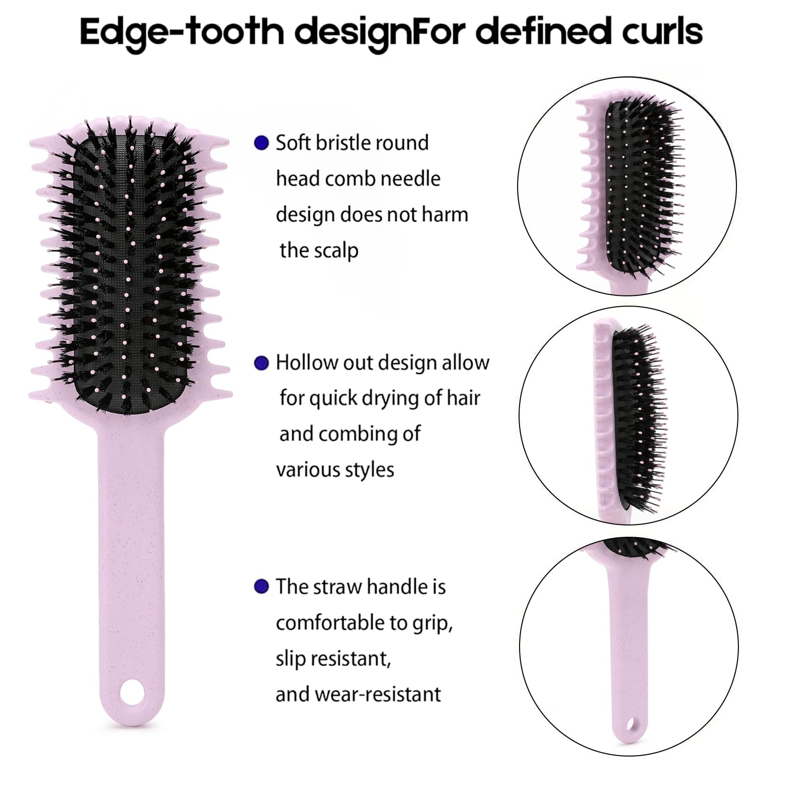 UHACLWS Curly Hair Brush compact travel size for on-the-go curl touch-ups