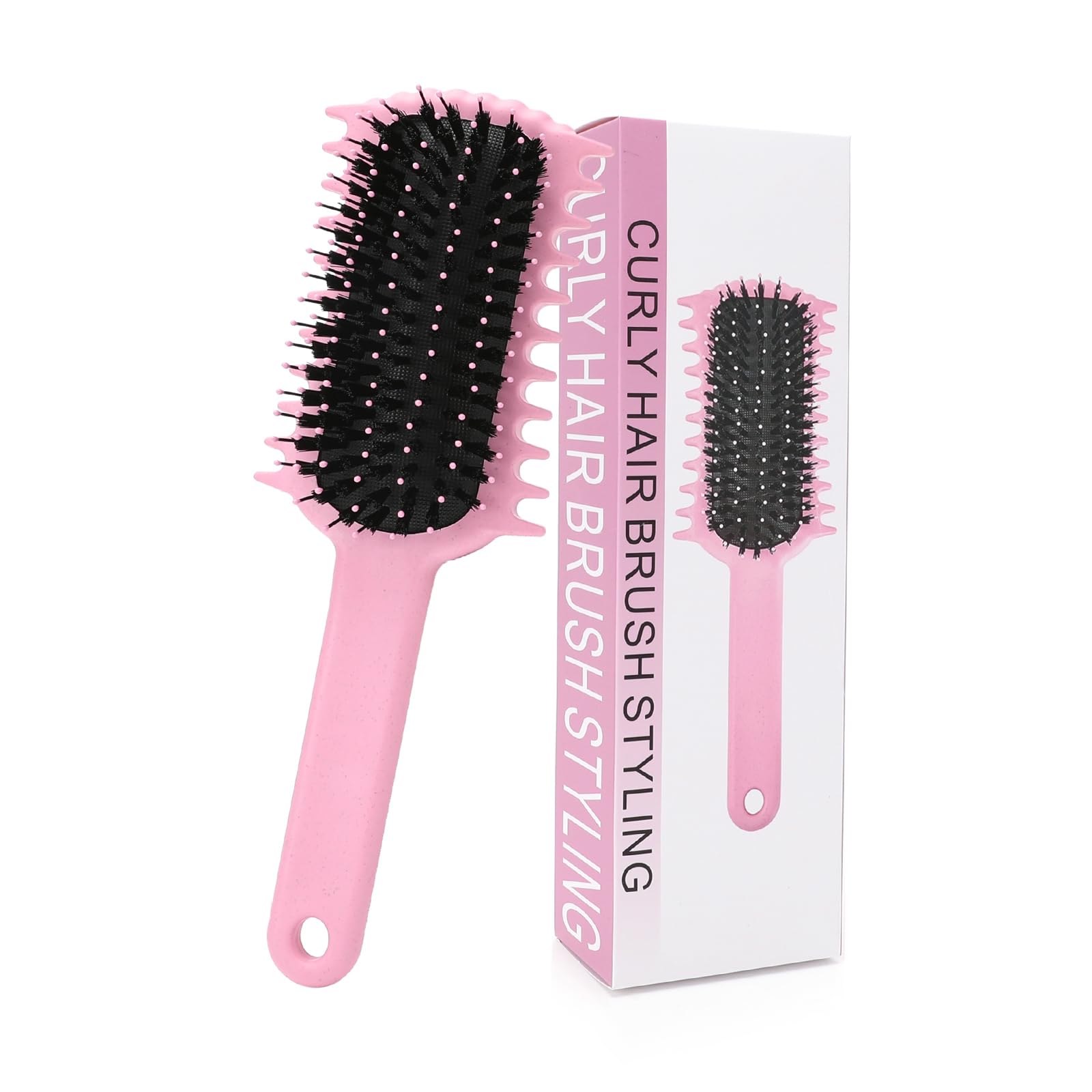 UHACLWS Curly Hair Brush volume brush with ergonomic handle for easy detangling