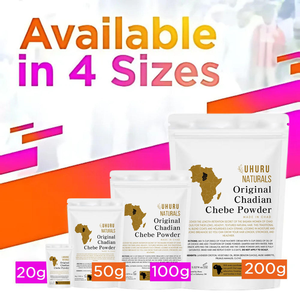 Uhuru Naturals ChadianChebe powder dispensing for easy measuring.