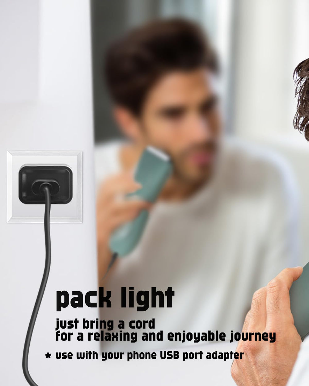 Uijino Meridian Trimmer Charger packaging, ready-to-use kit with cleaning brush.