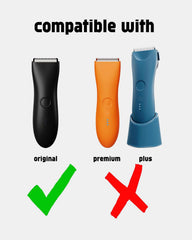 Uijino Meridian Trimmer Charger side view, slim profile for clutter-free spaces.