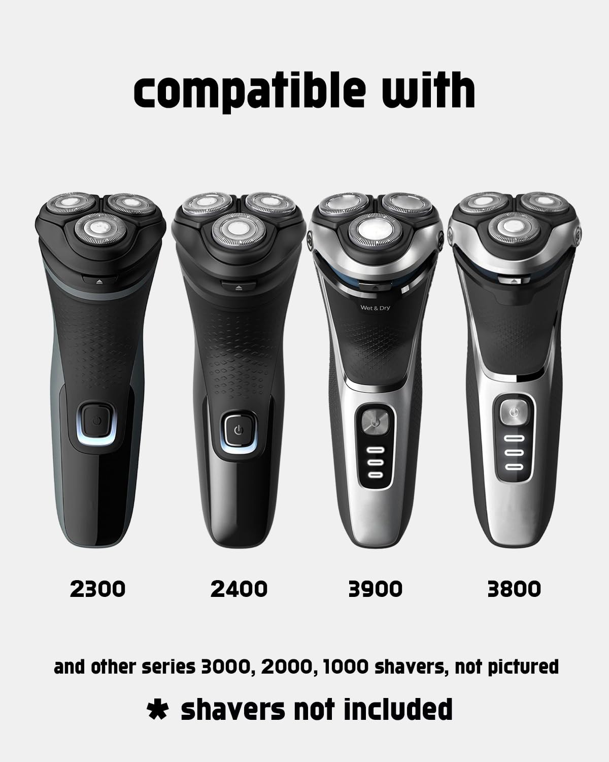 Uijino SH30 flexible shaving heads maintain close contact for efficient trimming.