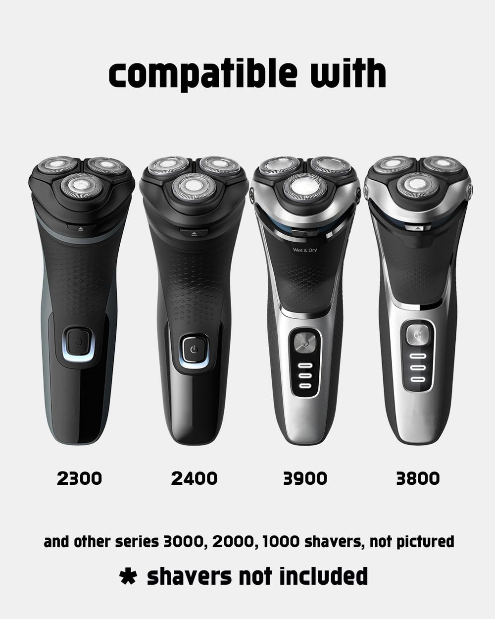Uijino SH30 flexible shaving heads maintain close contact for efficient trimming.