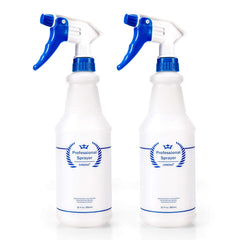 Uineko plastic spray bottle 32oz two-pack with clear labeling for content identification