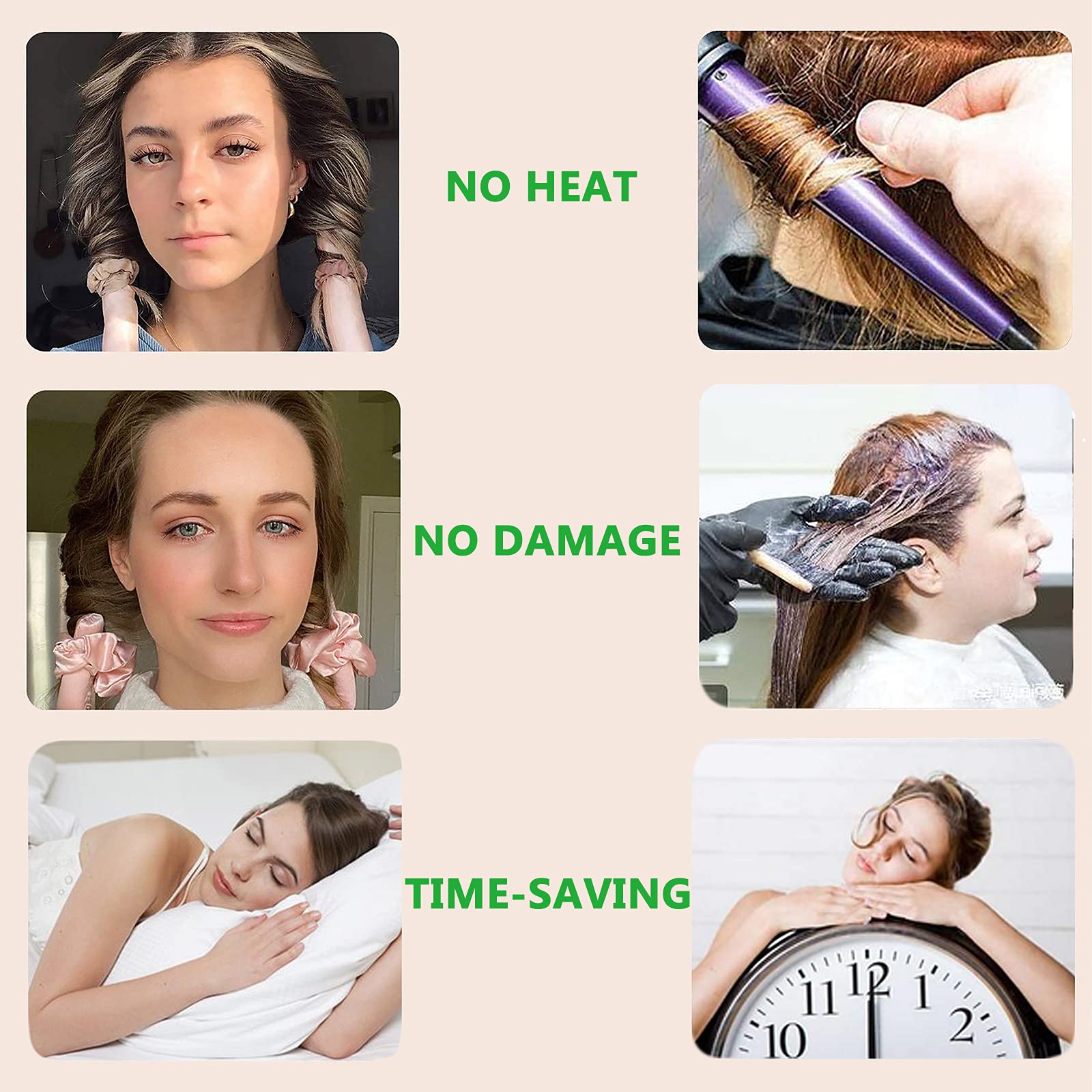 AUITRONCARE night routine curl set, pink, sleep-friendly for smooth next-day waves.