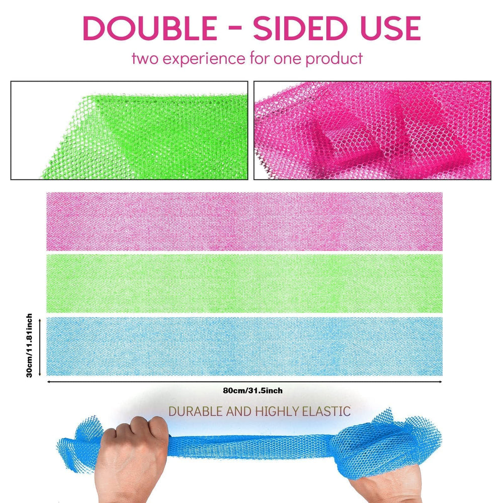 UJFQBH African net bath sponge full-length design for full-body cleansing.
