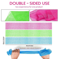 UJFQBH African net bath sponge full-length design for full-body cleansing.