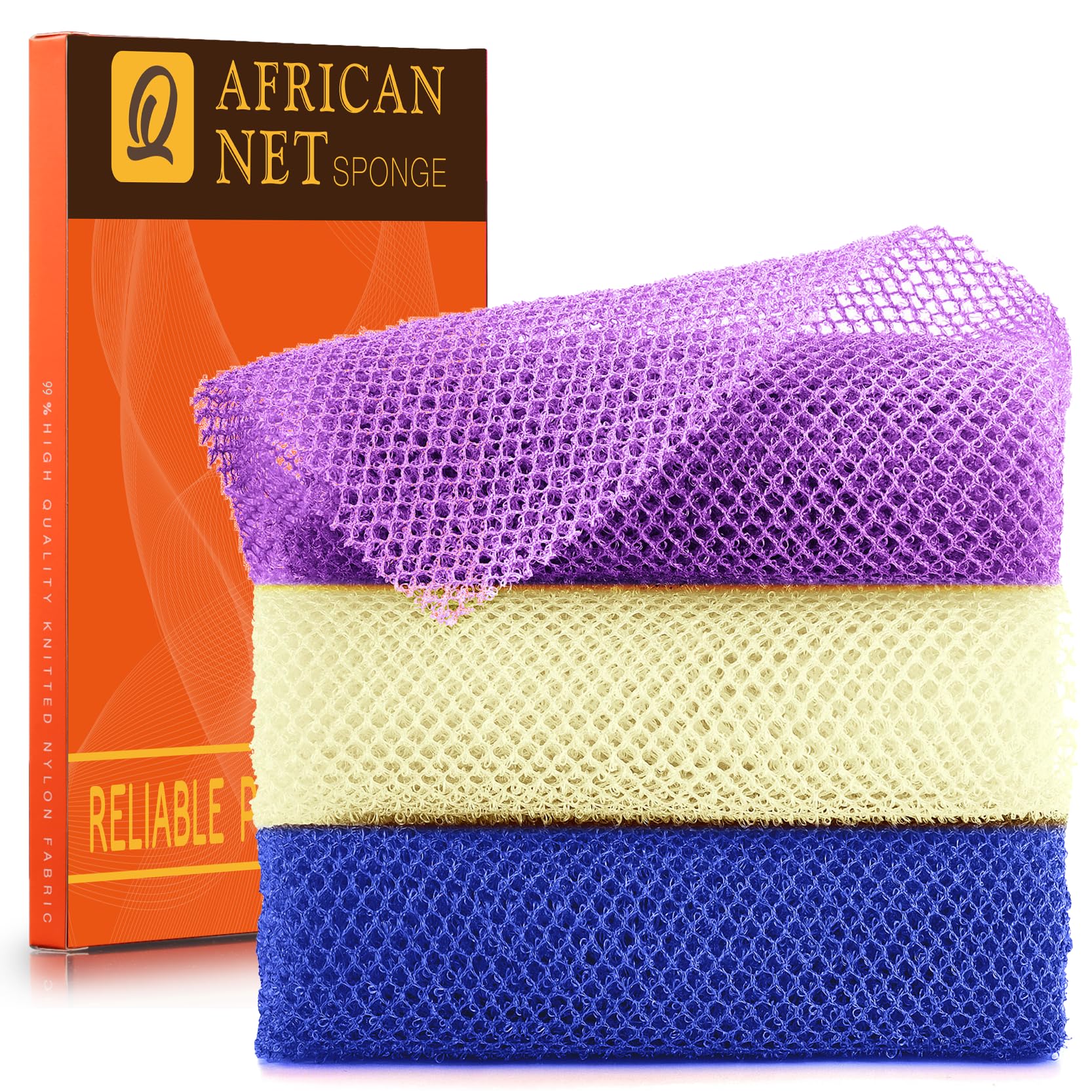 Esponja de red africana UJFQBH para lavado de cuerpo y exfoliación suave.