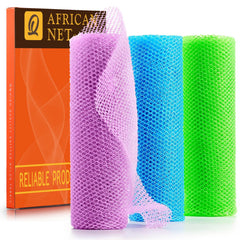 UJFQBH esponja africana de red larga para ducha, exfolia suavemente