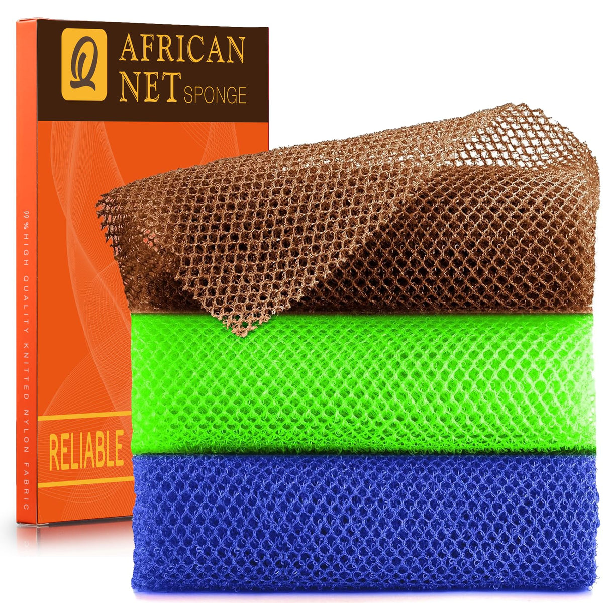 Esponja de baño africana UJFQBH, esponja larga para espalda y exfoliación suave diaria.