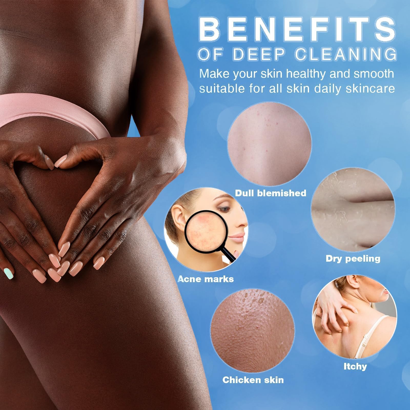Esponja de baño africana azul UJFQBH con espuma abundante