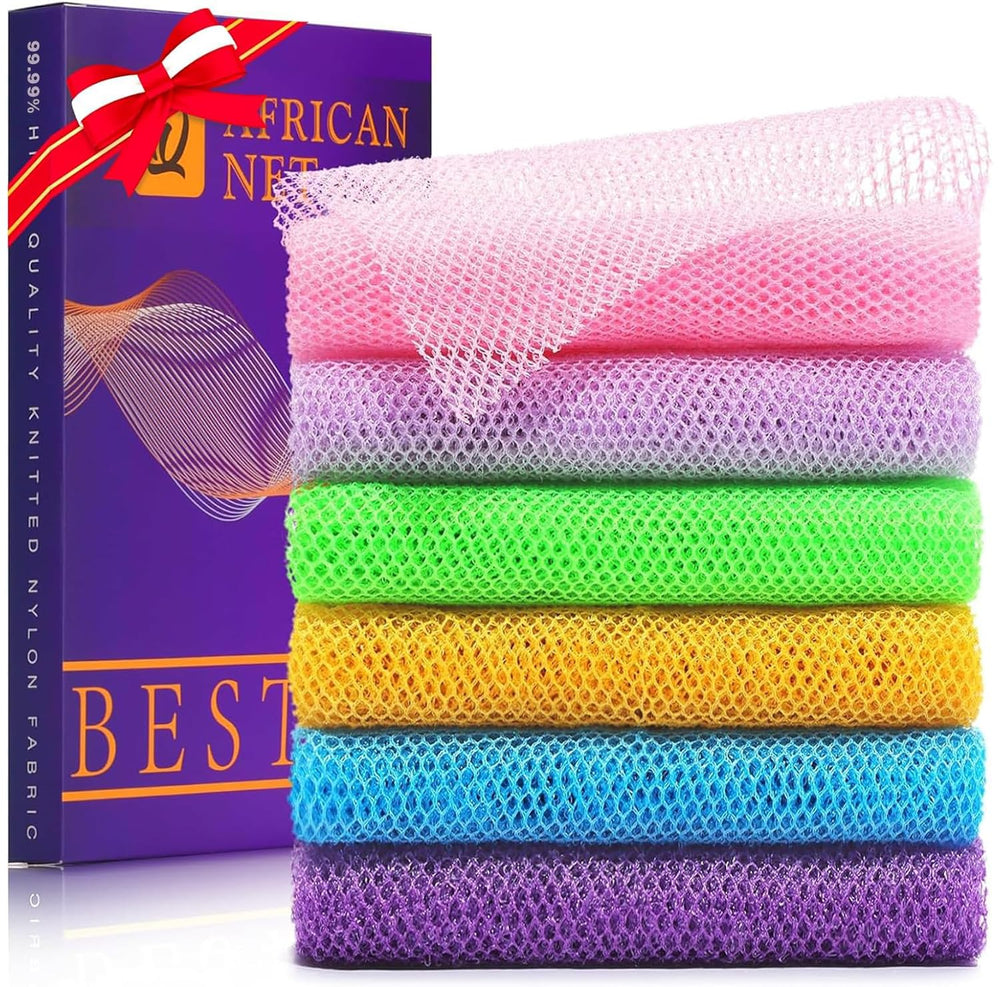 Esponja de baño africana morada UJFQBH de 30 cm para exfoliar y limpiar