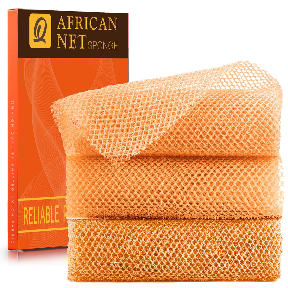 Esponja UJFQBH de red africana frente, exfoliación suave para la ducha diaria.