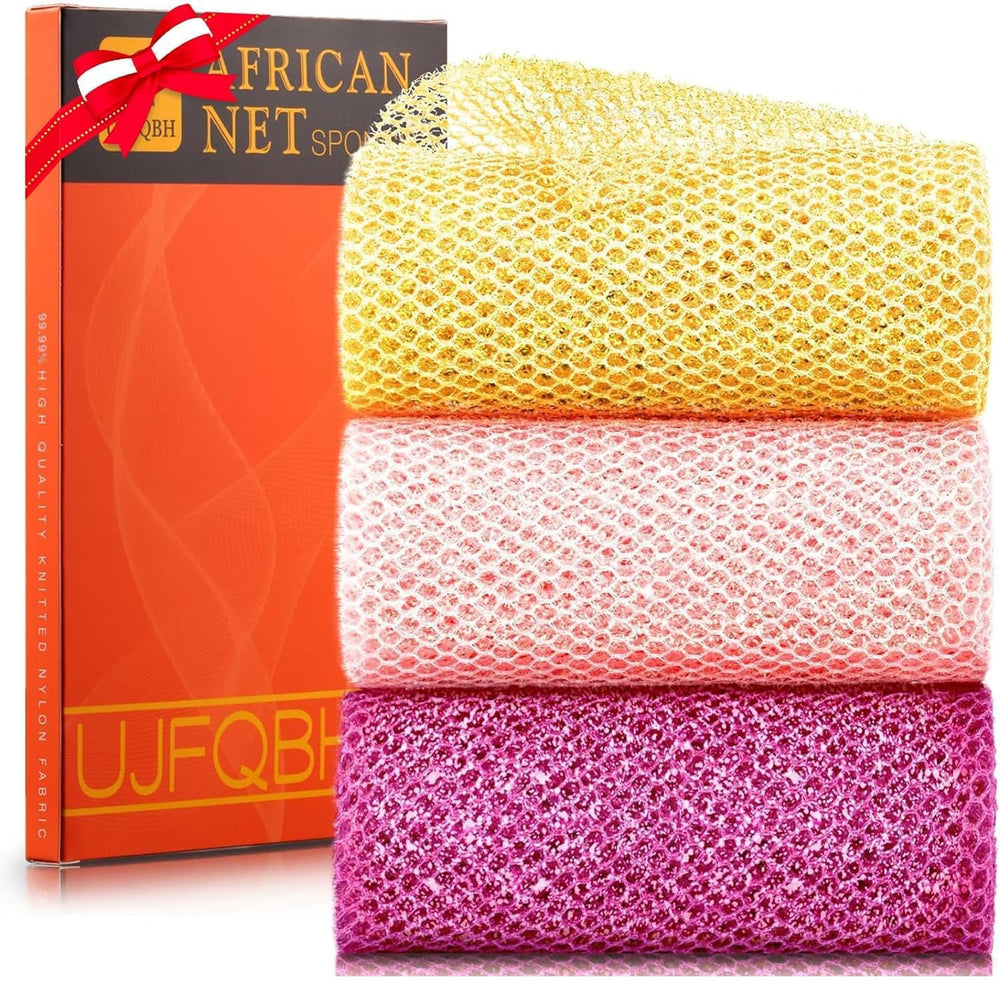 UJFQBH exfoliante africana amarillo, ideal para exfoliar durante la ducha diaria.