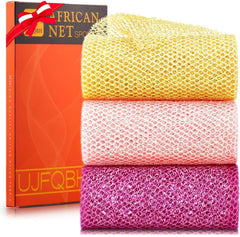 UJFQBH exfoliante africana amarillo, ideal para exfoliar durante la ducha diaria.