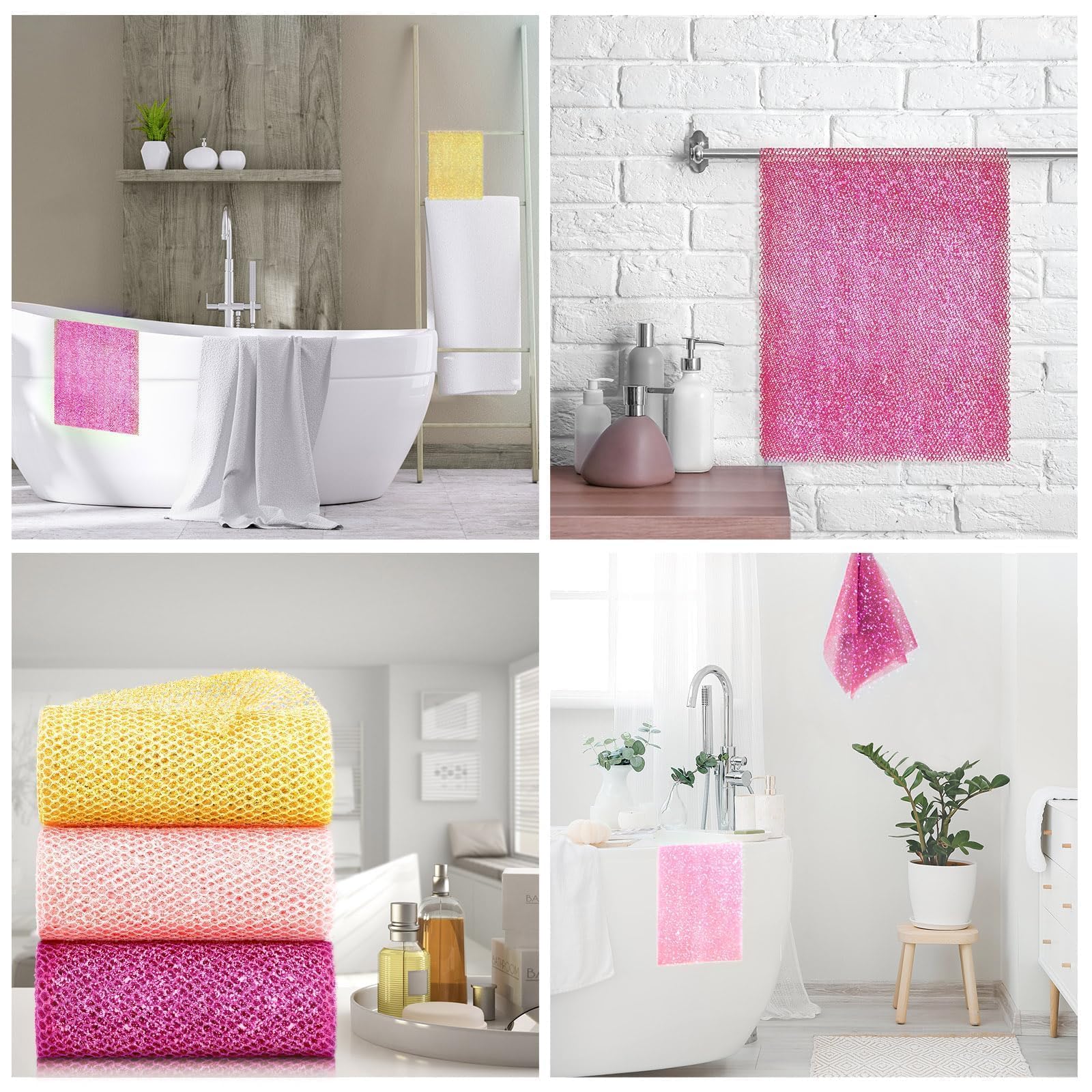 Conjunto de tres exfoliantes para uso diario y ritual de baño de UJFQBH.