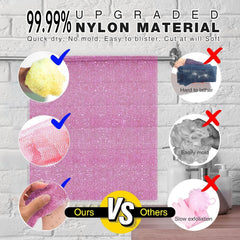 Esponja exfoliante africana rosa de UJFQBH para piel suave tras la ducha.