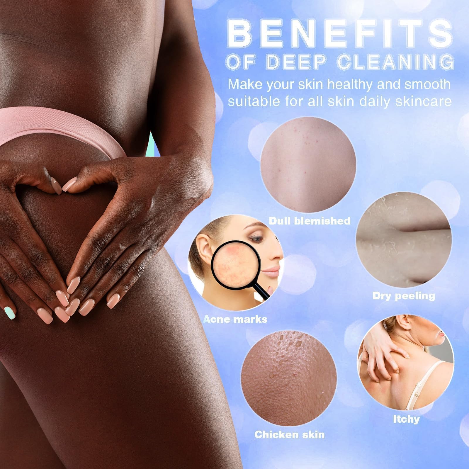 UJFQBH textura exfoliante áspera para limpieza diaria eficaz