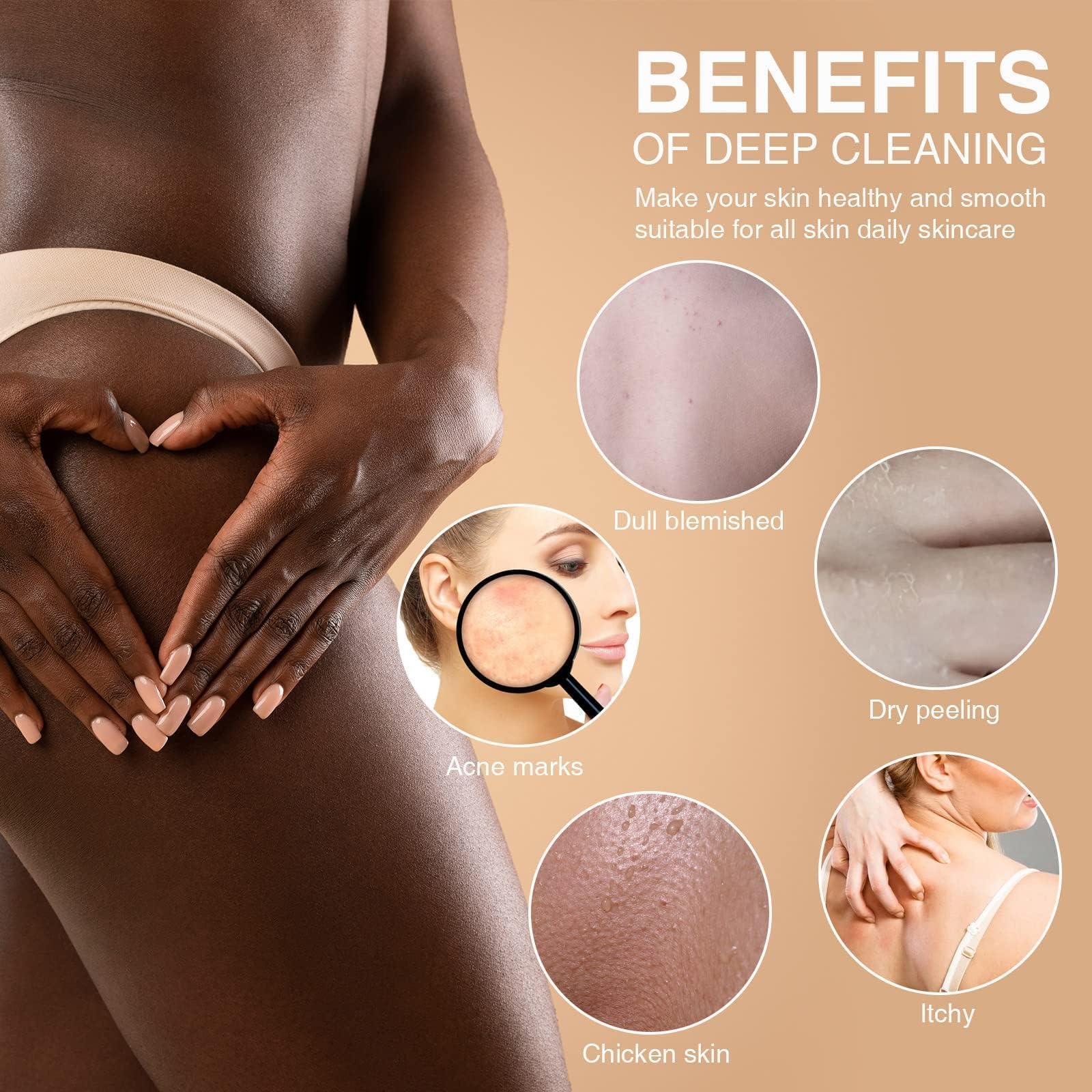 Textura exfoliante de la red africana UJFQBH elimina impurezas suavemente.