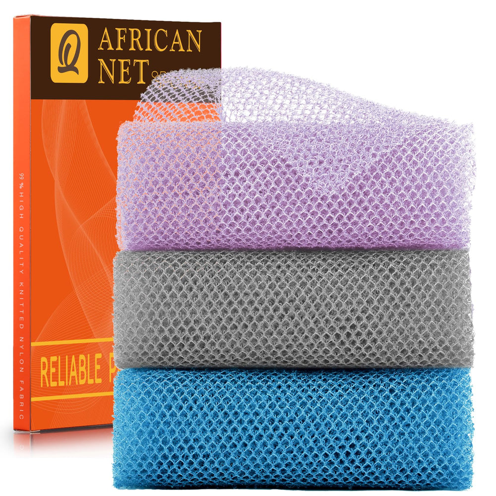 Esponja exfoliante africana UJFQBH de tres piezas para uso diario en la ducha, limpieza profunda.