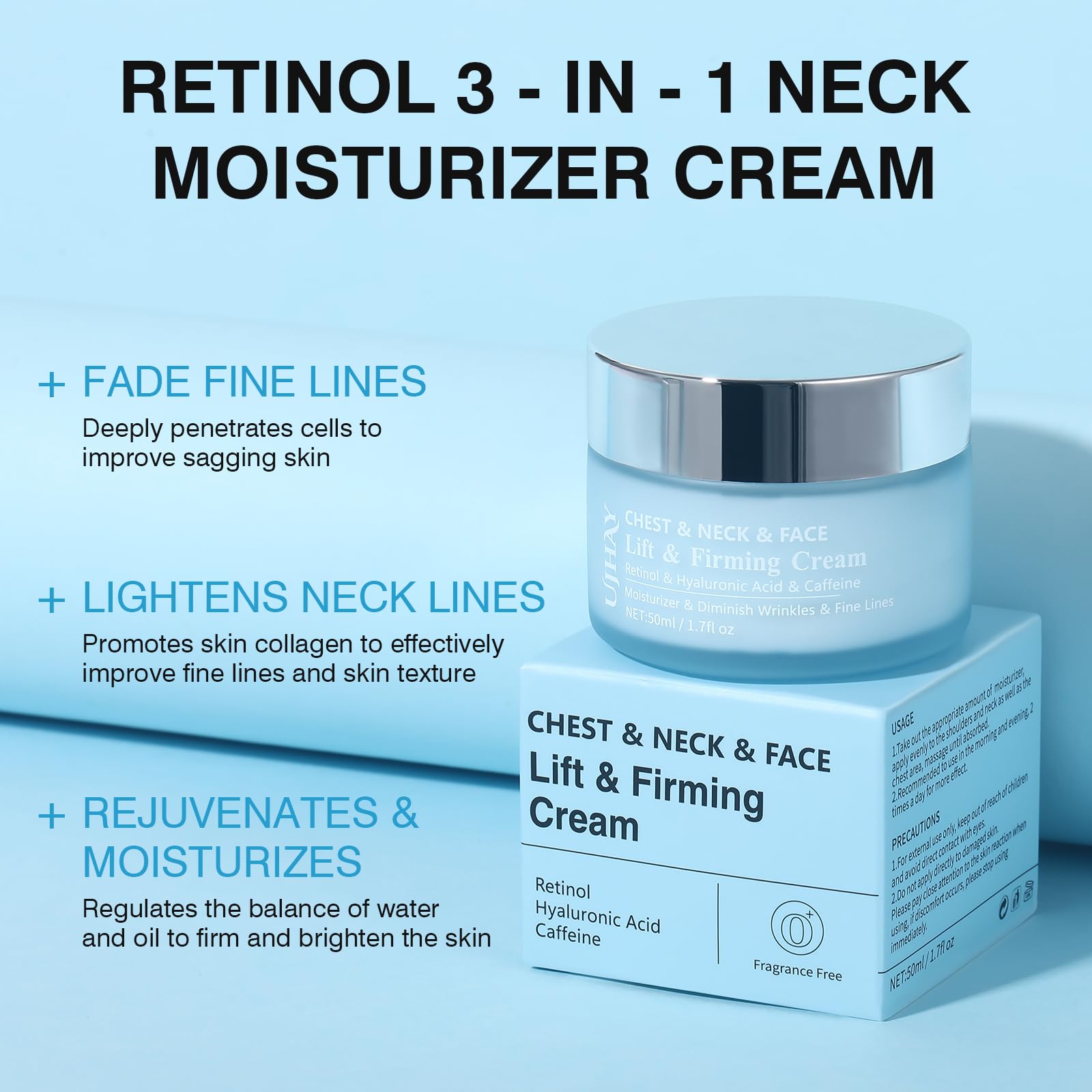 UJHAY Retinol Cuello Crema Textura: absorción rápida sin acabado graso