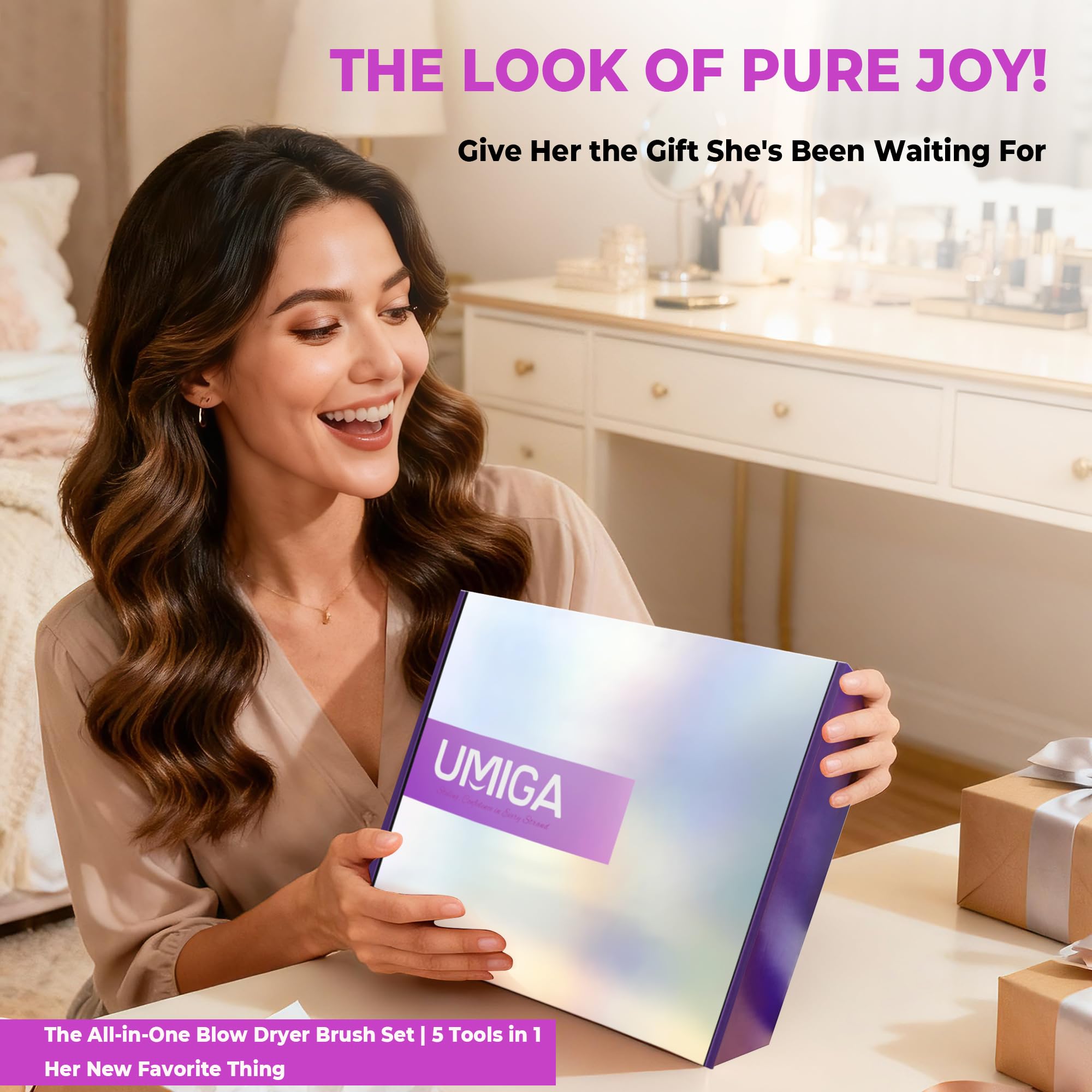 UKLISS gift-ready styling kit in pink finish for easy gifting