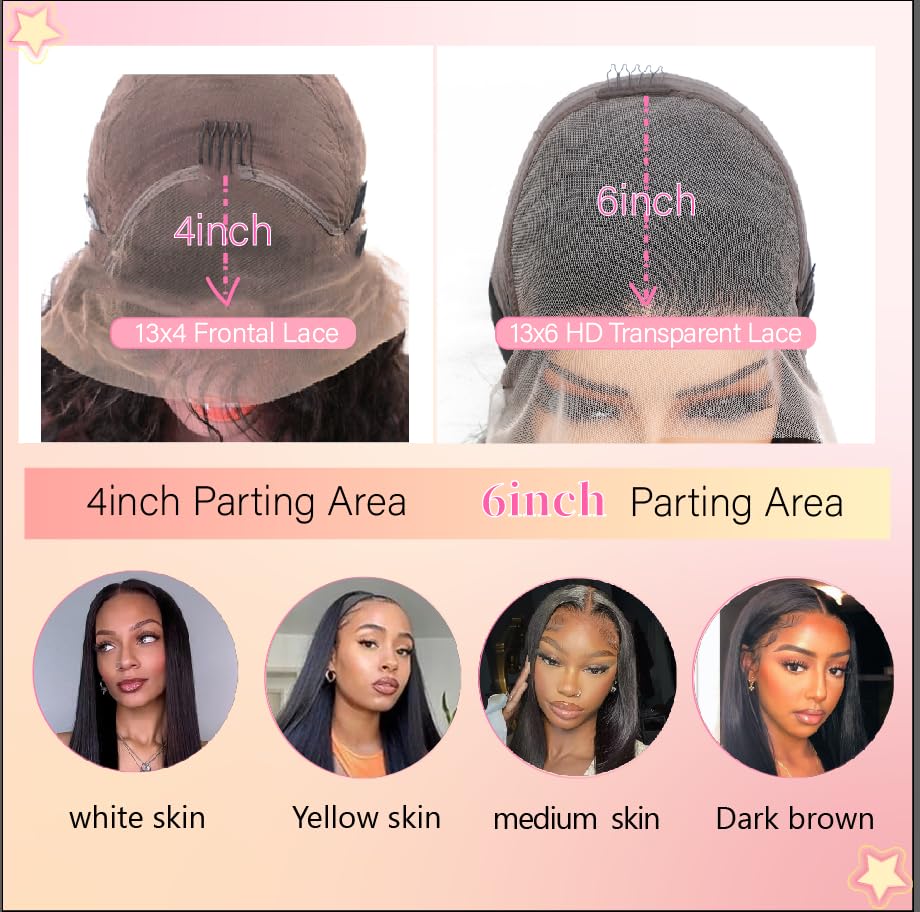 UKOWN 13x6 lace front wig straight 28in baby hairs for natural hairline.