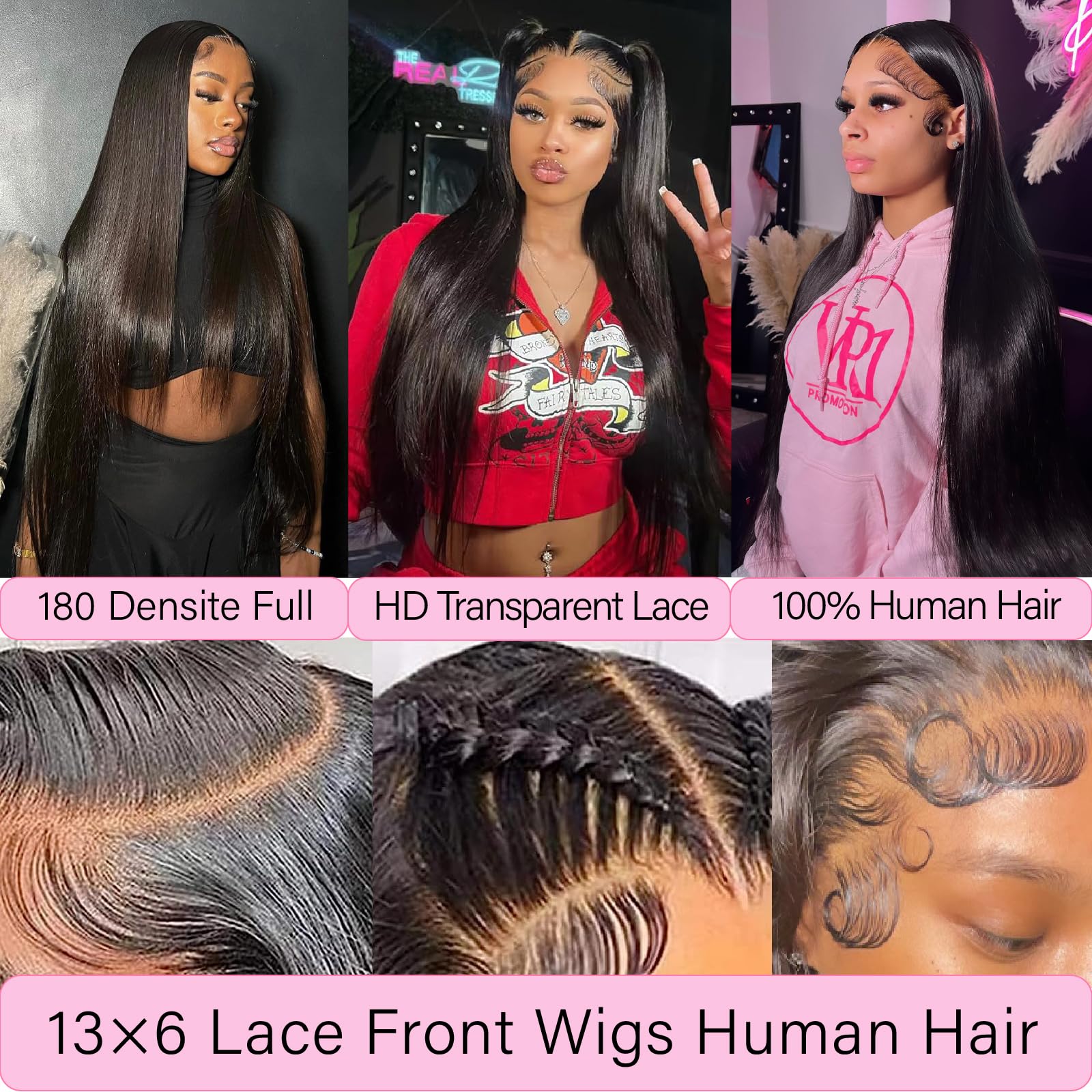 UKOWN 13x6 lace front wig straight 28in, cap interior with adjustable straps for secure fit.