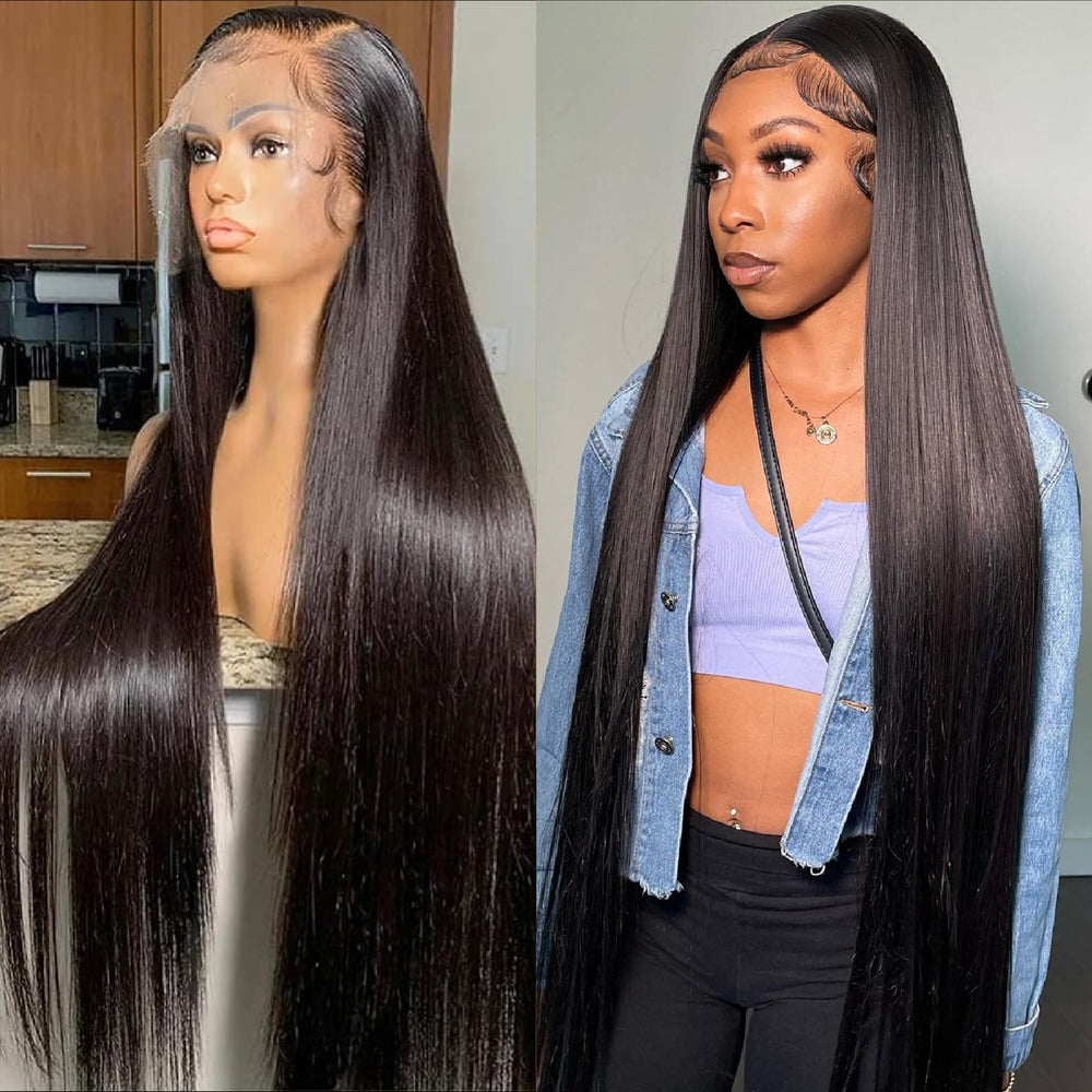 UKOWN 13x6 lace front wig straight 28in high-density fullness for natural volume.