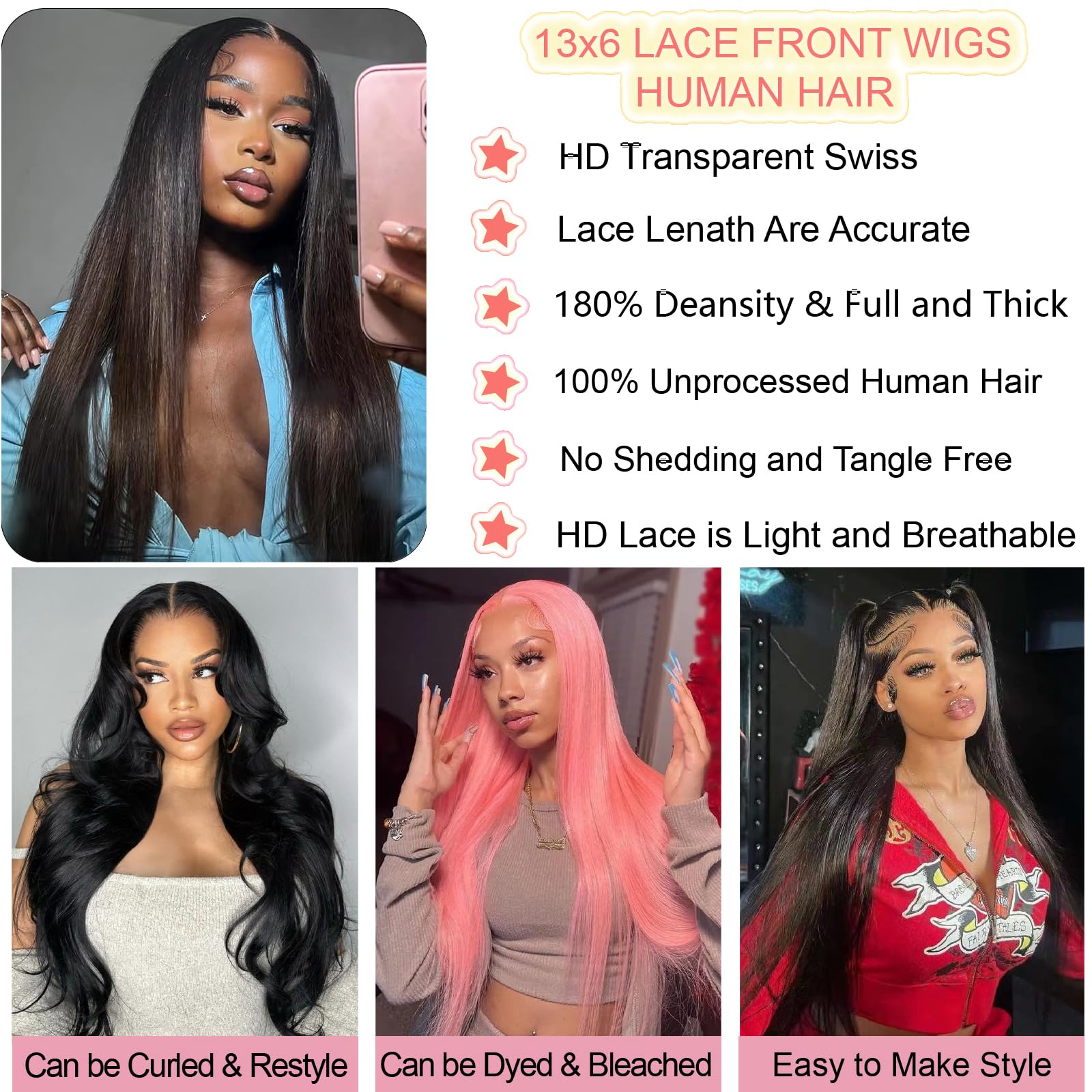 UKOWN 13x6 lace front wig straight 28in, lace detail showing invisible knots and breathable lace.