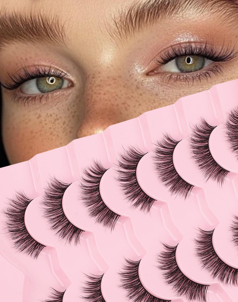 Ukrizi KD01 natural lashes with a seamless thin band for a natural look.