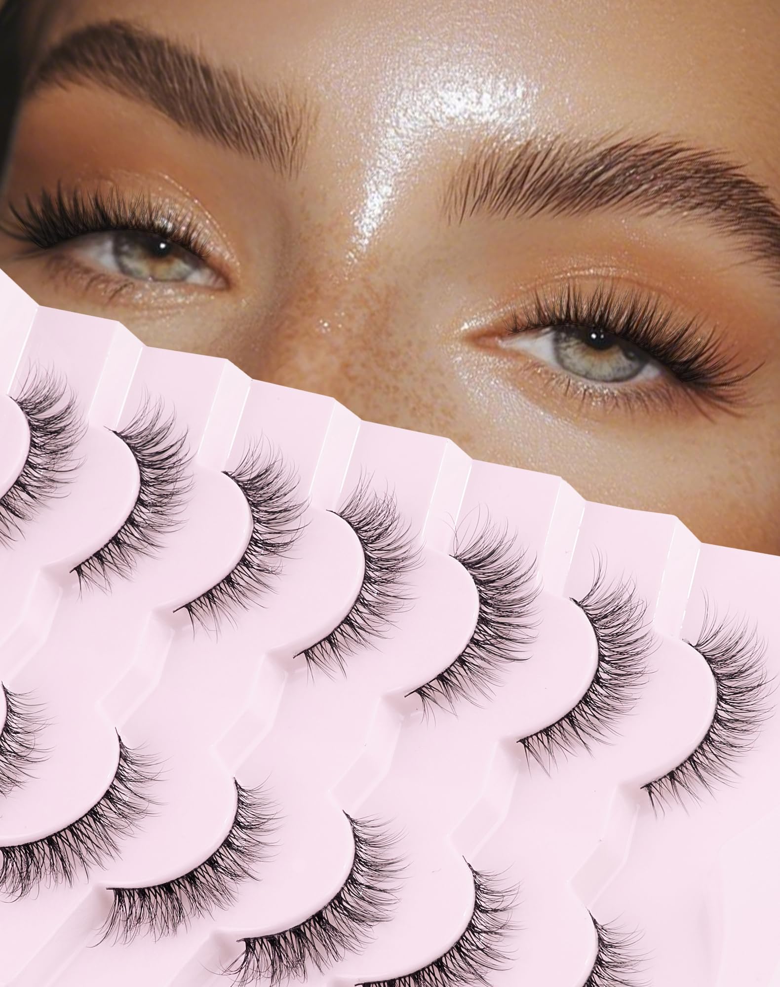 Ukrizi natural lashes mink-style closeup for a natural, seamless look.