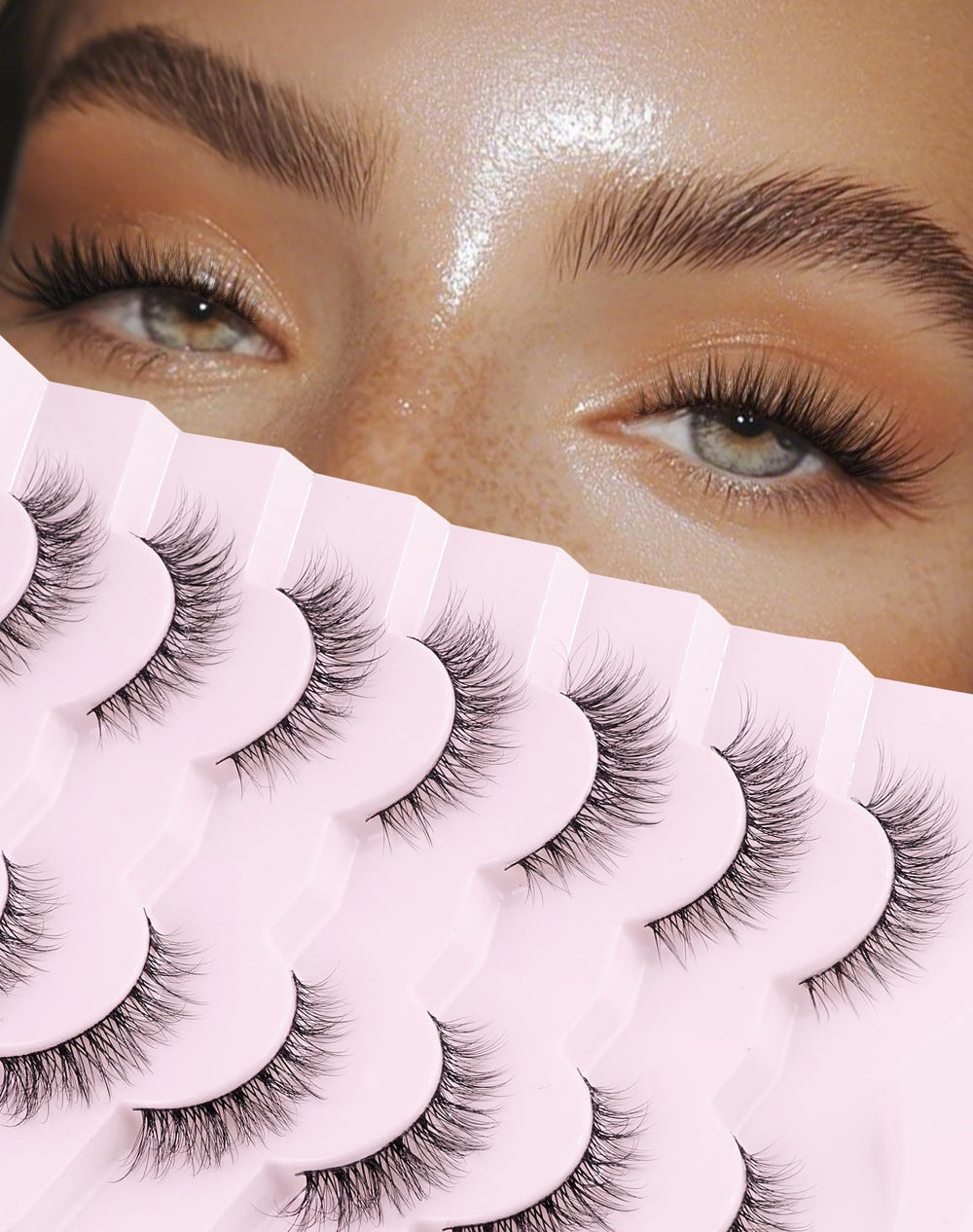 Ukrizi natural lashes mink-style closeup for a natural, seamless look.