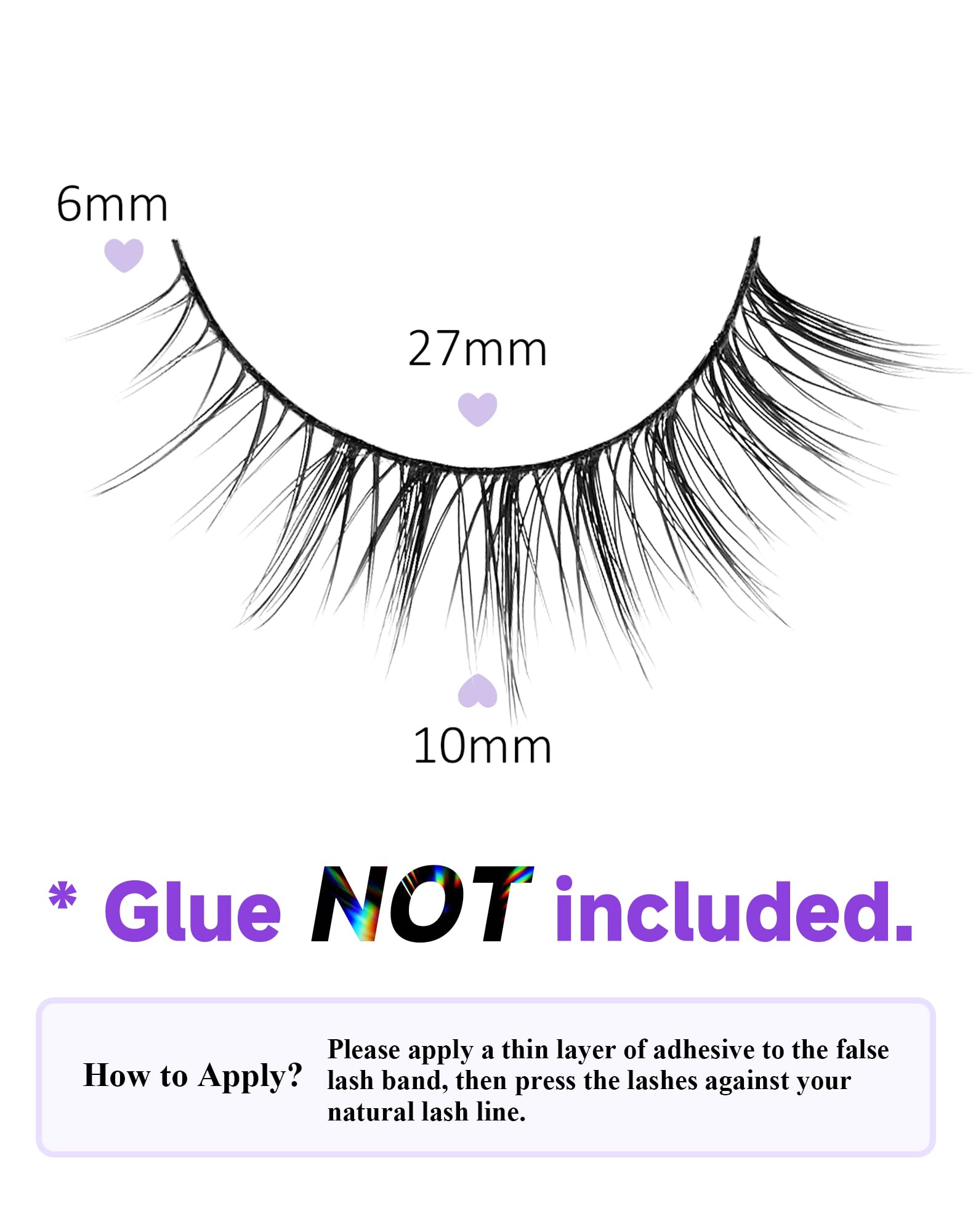 Ukrizi natural lashes 10mm outer-flare design adds dimension