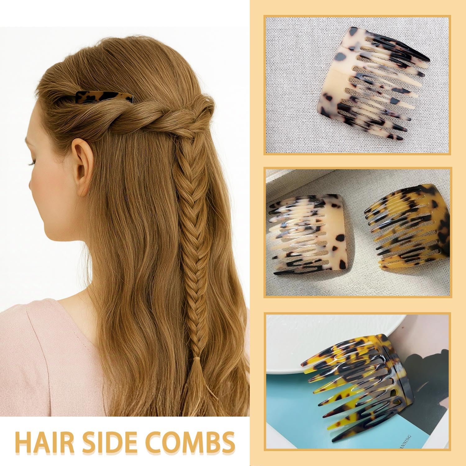 UKSKS French side comb in hair styling demonstrates quick, secure uplift.