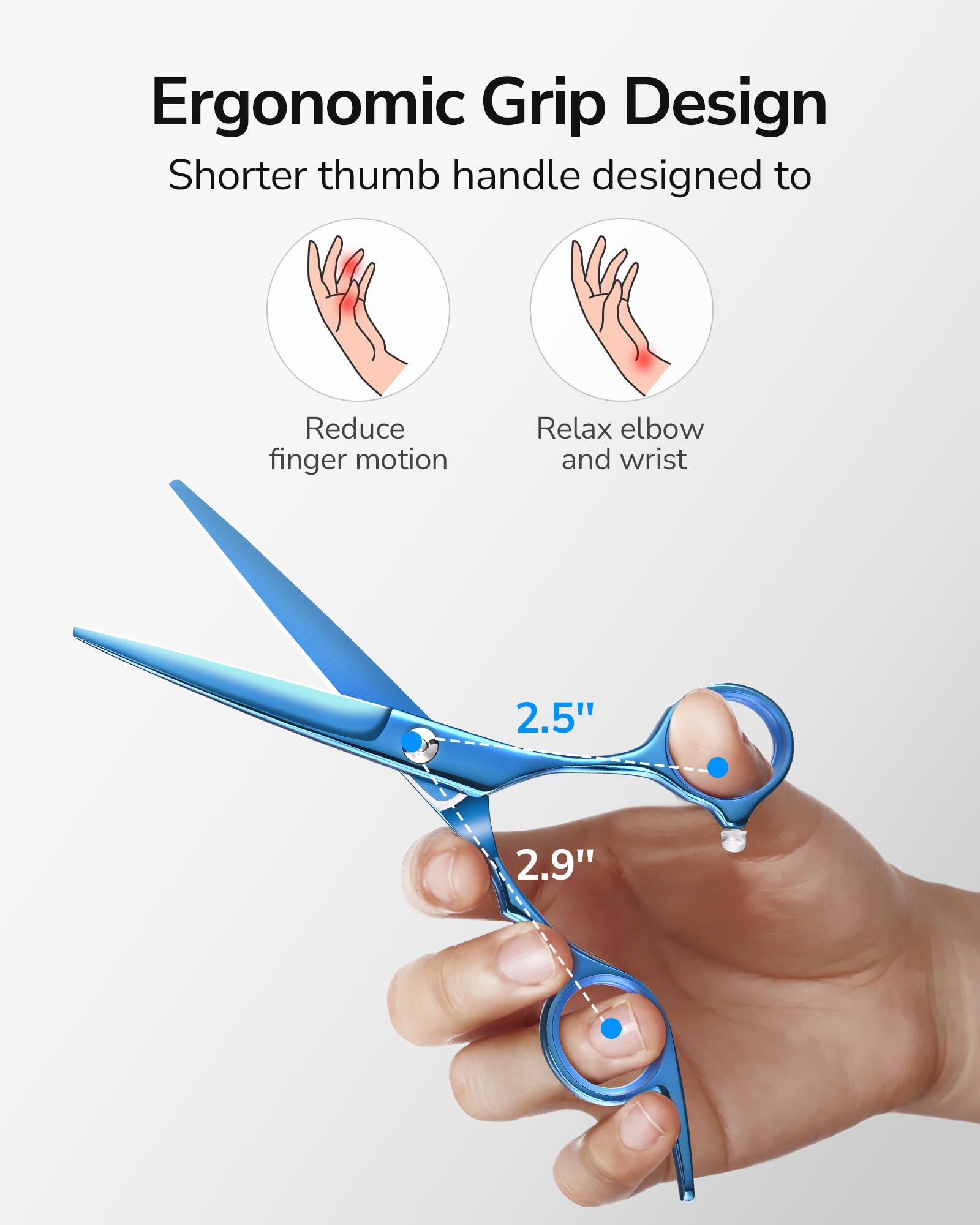 ULG offset grip for reduced wrist strain and comfort