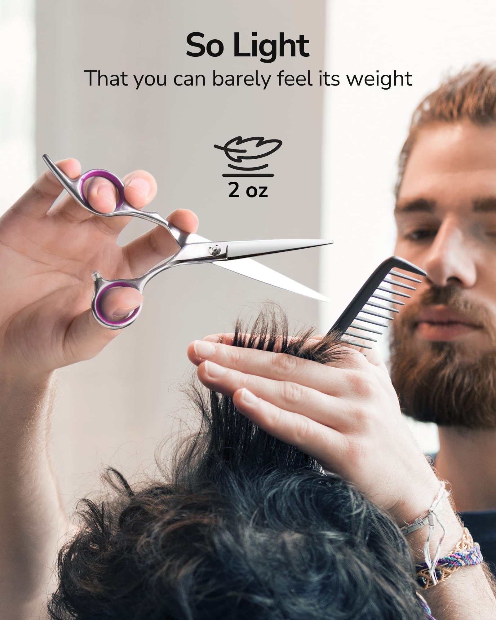 ULG professional scissors suitable for men, women, and kids in salons or home use.