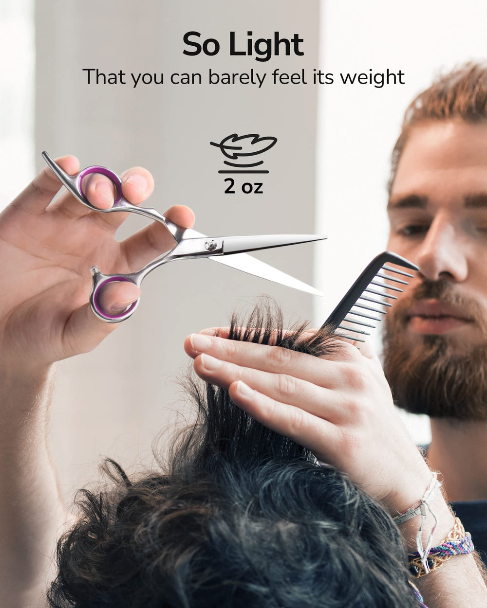 ULG professional scissors suitable for men, women, and kids in salons or home use.