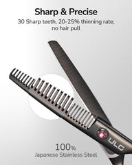 ULG Hair Thinning Scissors with blue diamond stones for precise cuts.
